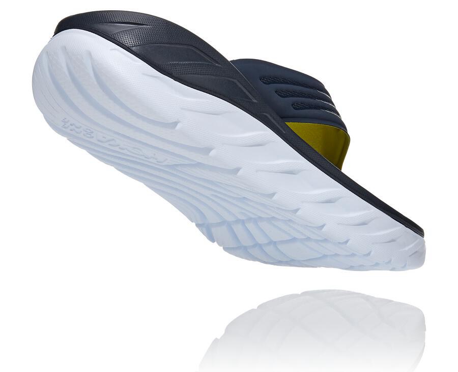 Hoka One One Mens Sandals - ORA Recovery Flip - Navy/White - DUFB01734